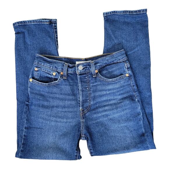 Levi's Wedgie Straight Jeans Thick Denim High Waisted Button Fly Women 30 x 28 - Picture 2 of 13